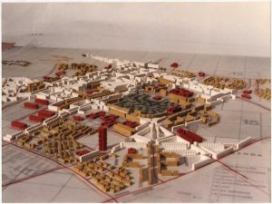 Maquete do Centro Urbano de Santo André, construída com peças “Lego”